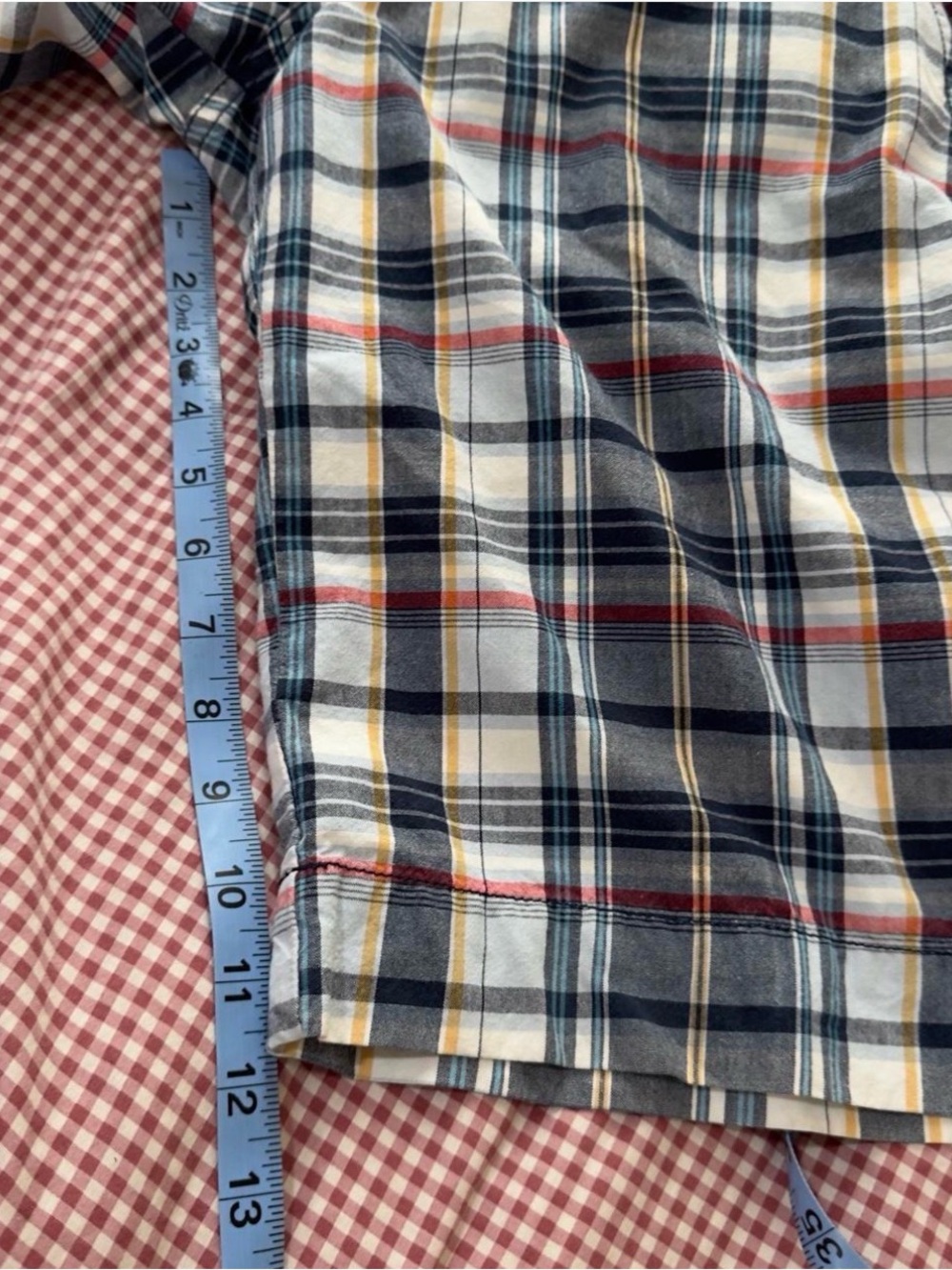 Y2K Roxy Plaid Knee-Length Women's Shorts - Blue & White - Picture 5 of 6